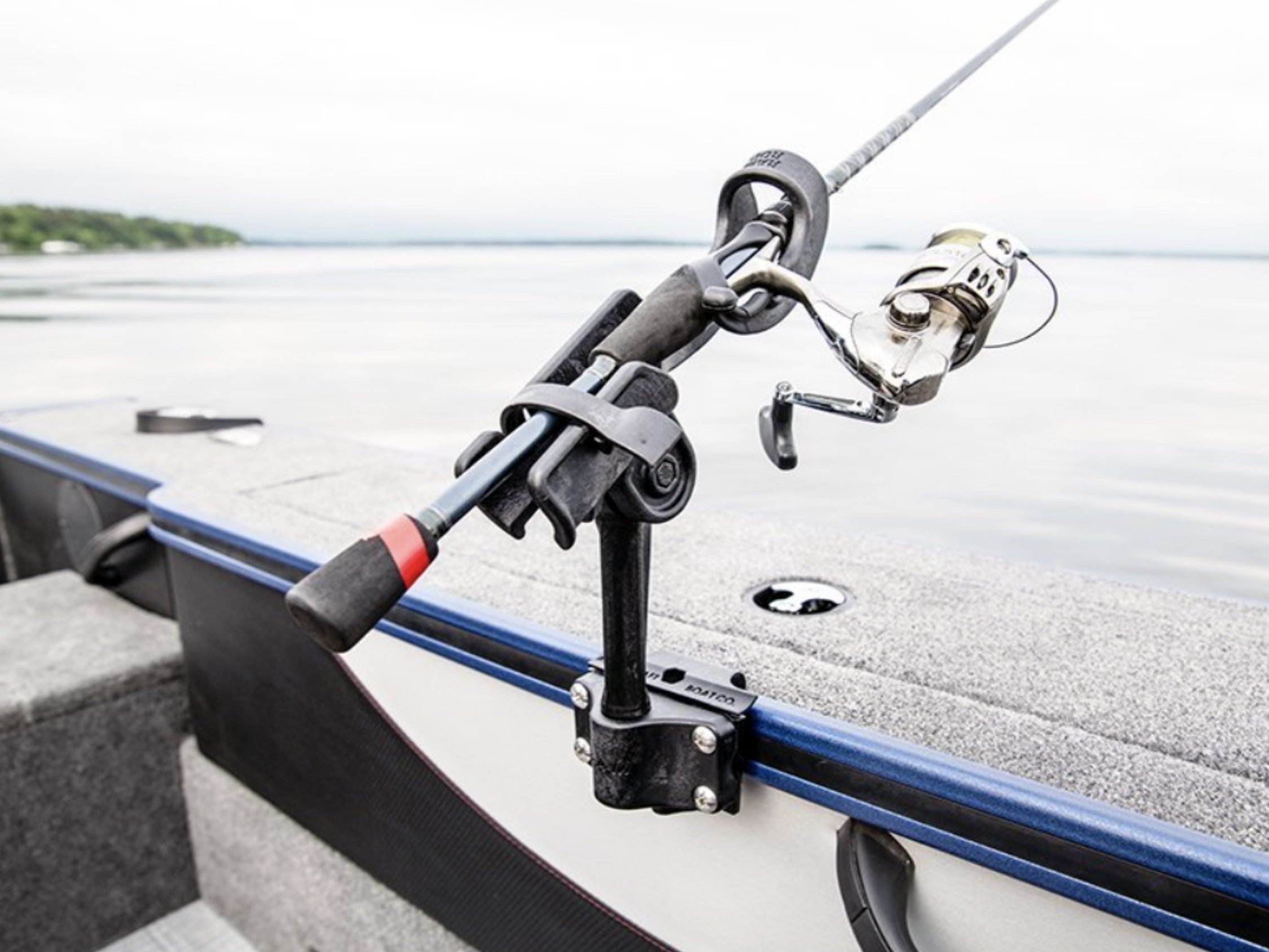 Rod Holder fixed with Alumatrac on an Aluminum Fishing Boat