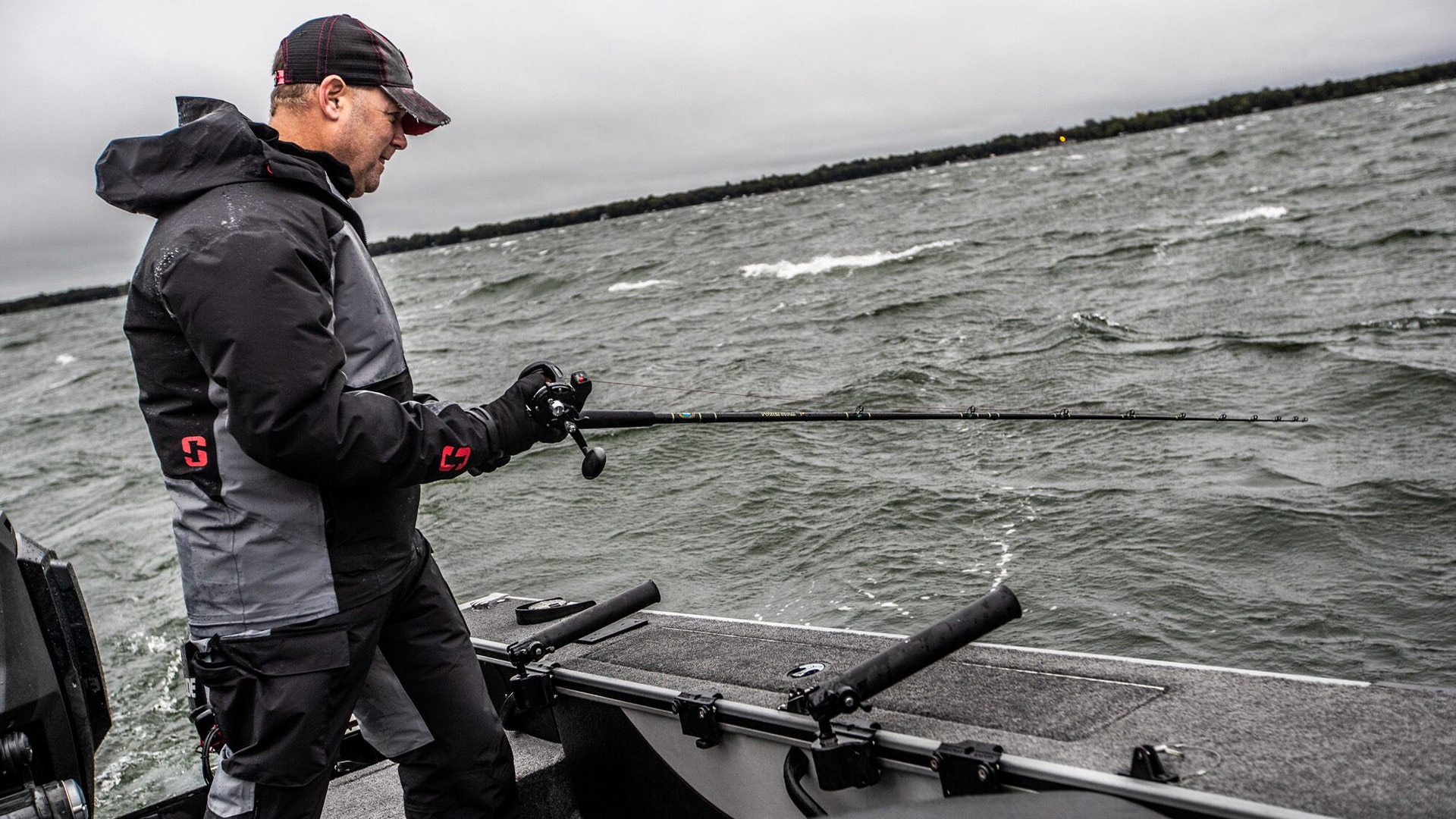 Jon Thelen fishing from his Alumacraft aluminum fishing boat