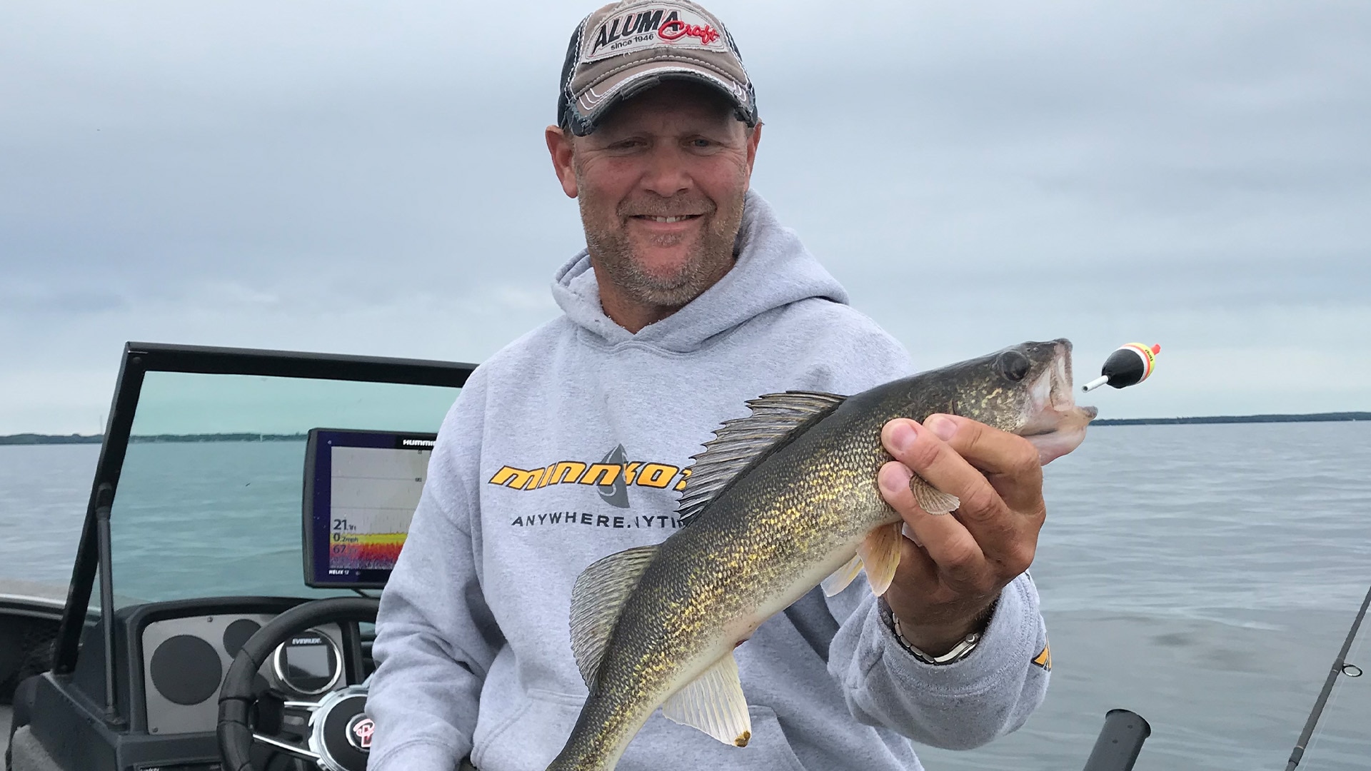 Alumacraft ambassador Jon Thelen proudly showing his catch