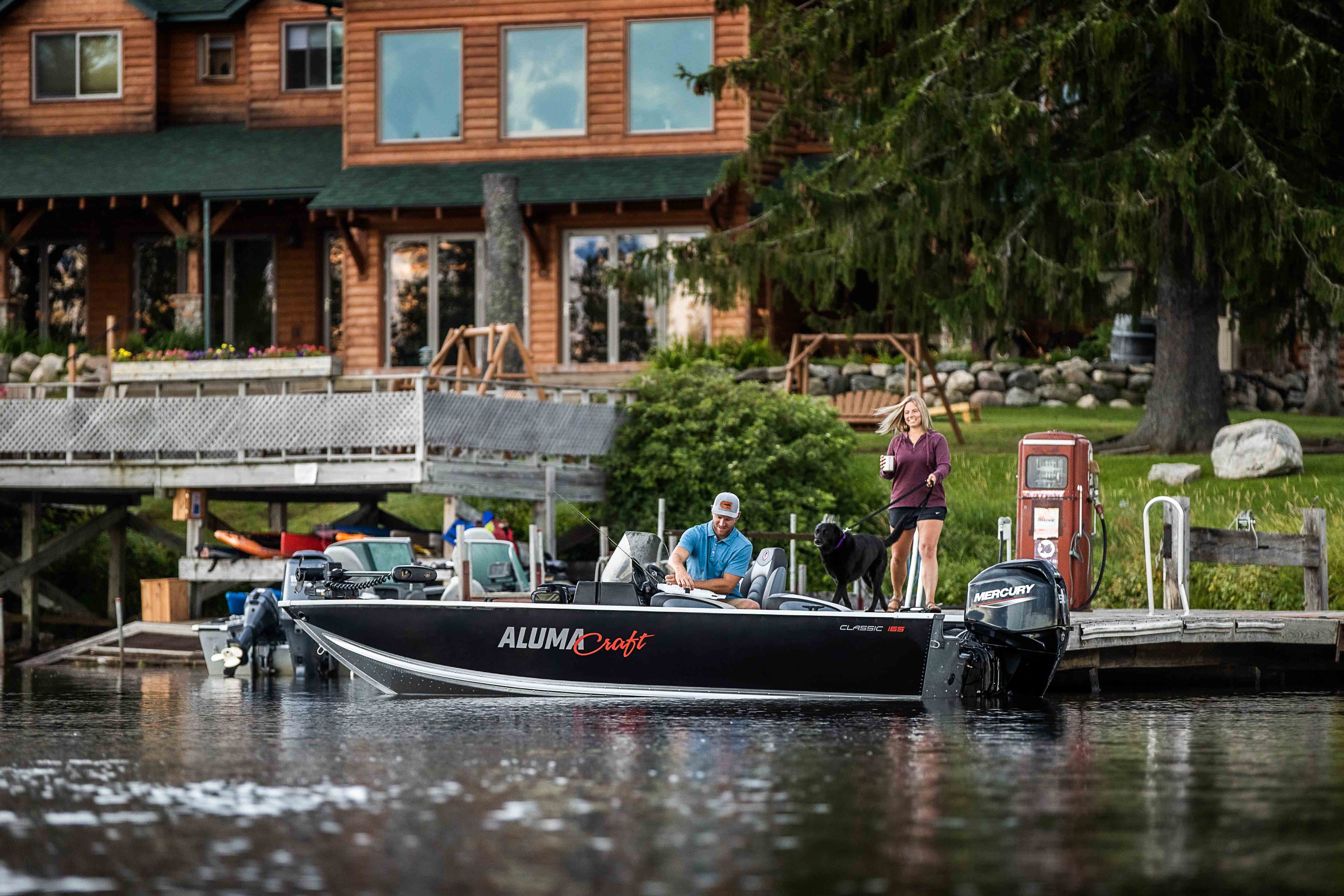 Man on a docked boat