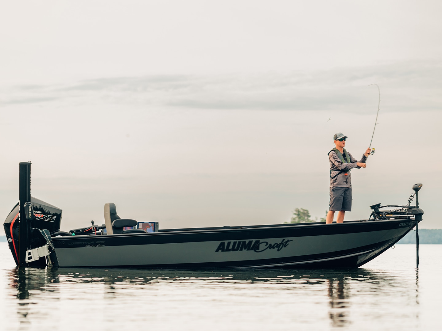 Jay Siemens fishing on his Alumacraft aluminum boat