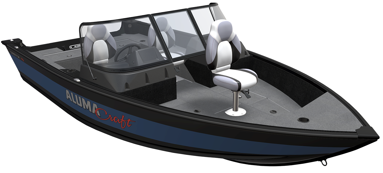 Bateau Competitor 185 Sport Rouge et Blanc en vue de profil 2D