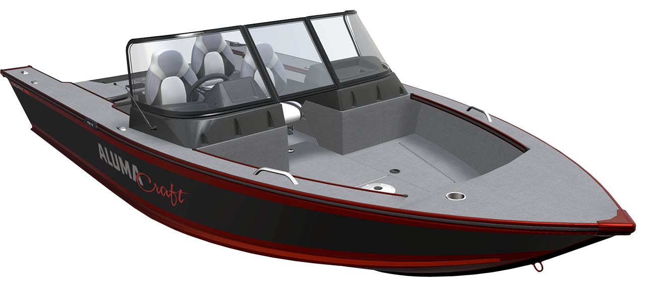 Bateau Fish Sport FSX Sport Black White en vue de profil 2D