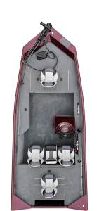 Overhead of Alumacraft 175 Prowler Bass Boat With Storage Closed