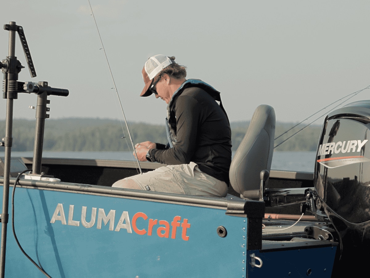 Jay Siemens ready for adventure on an Alumacraft aluminum fishing boat